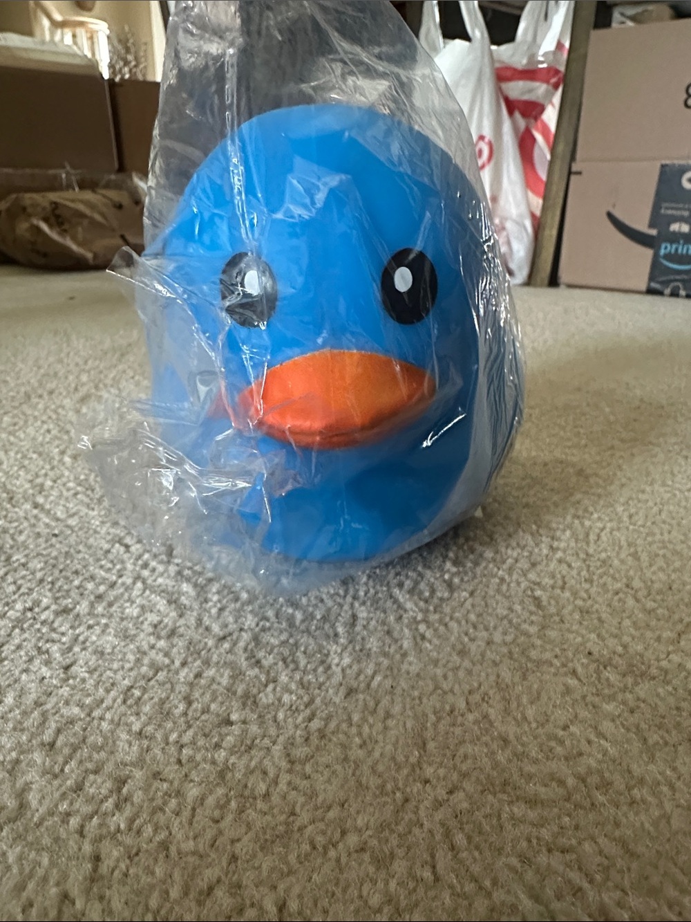 Jumbo 5” Blue Squishy Duck - NIB